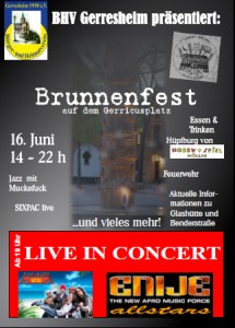Plakat des Brunnenfestes in D-Gerresheim